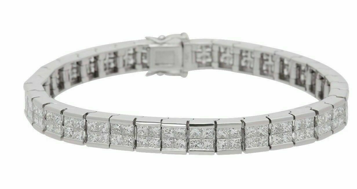 Princess Cut Diamond Two Row Bracelet