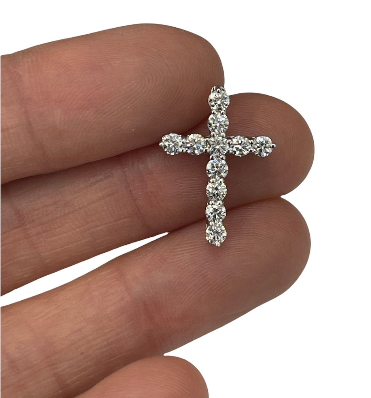 Tiffany & Co. Diamond Cross Pendant Necklace Platinum 2001