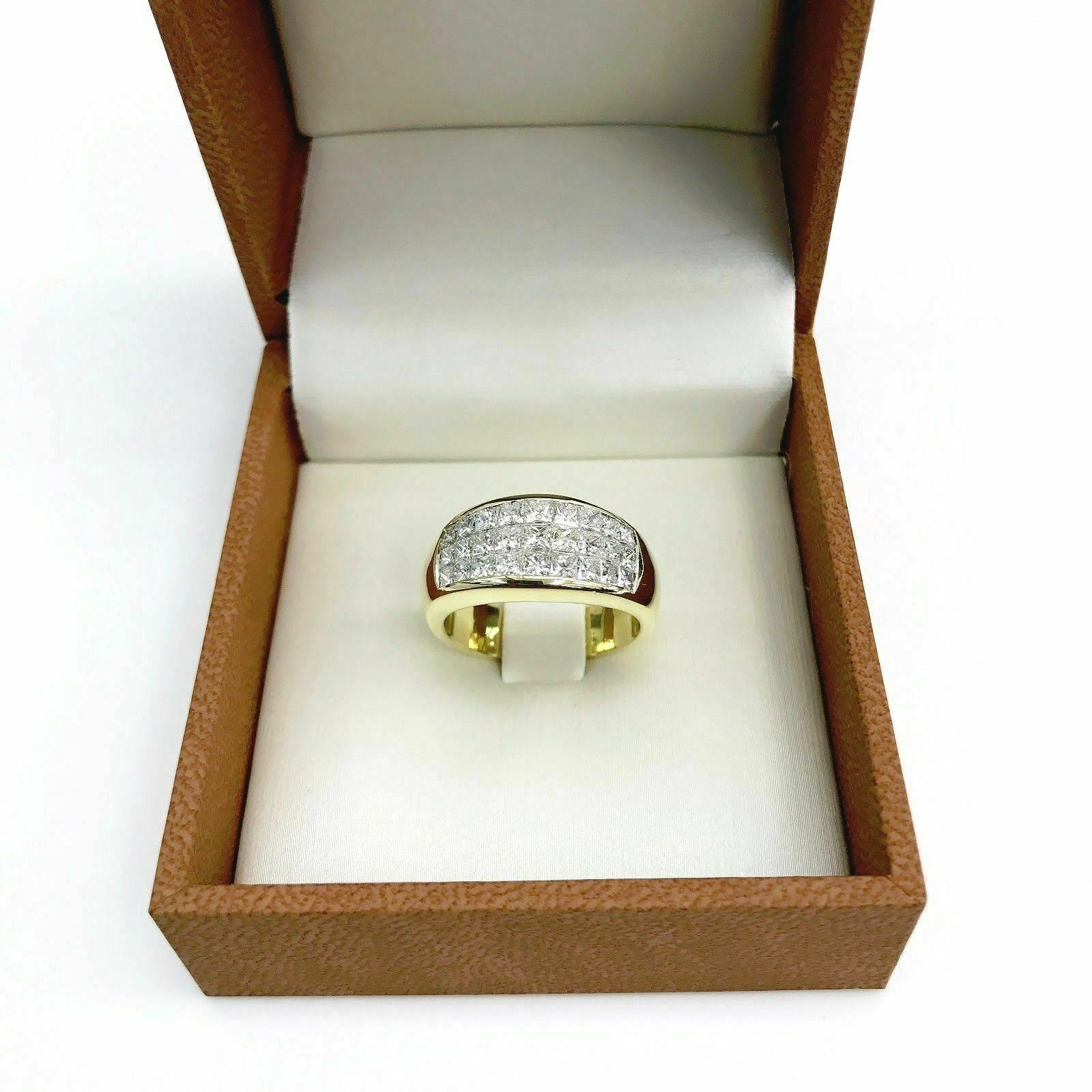 $5,200 Retail 1.60 Carats Princess Cut Invisible Set Diamond Anniversary Ring