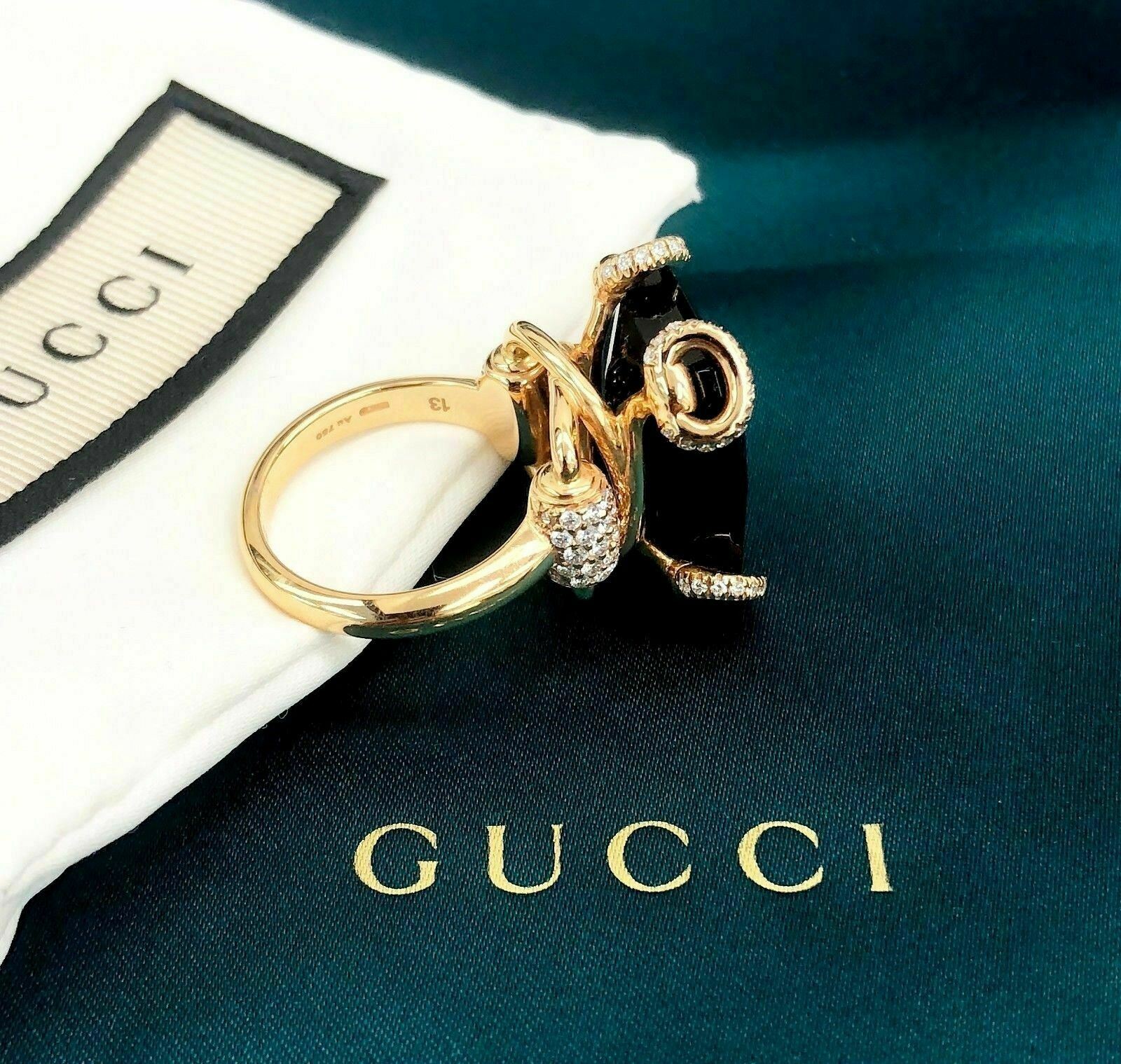 Gucci Italy 18K White Gold SOLID PRINCESS CUT Diamond 7mm Band