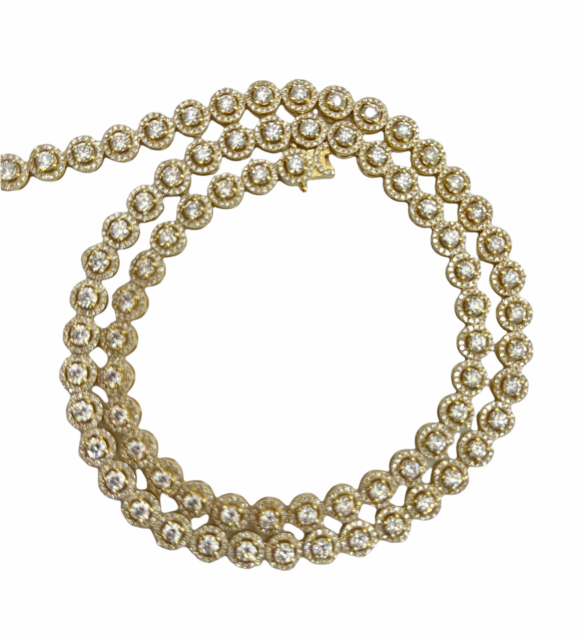 Eternity Diamond Round Brilliant Necklace Yellow Gold 14kt