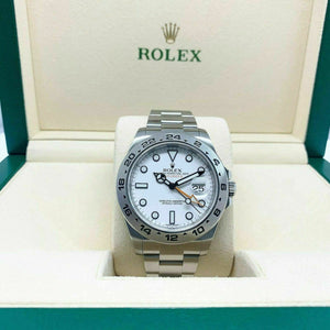 Rolex 42MM Polar Explorer II Stainless Watch Ref # 216570 Engraved Serial