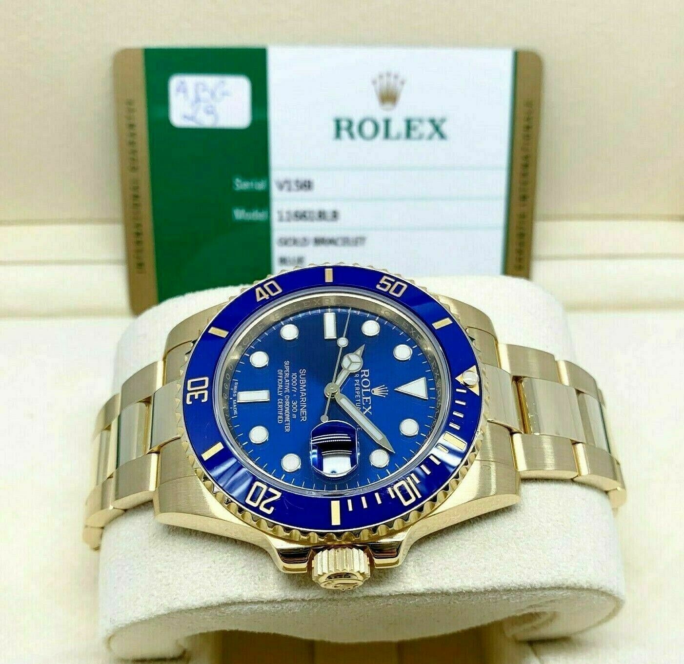 Rolex Submariner Date 40mm Yellow Gold Blue Dial 116618LB– Wrist Aficionado
