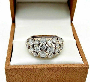 2.87 Carats Handmade 18K Rose Diamond Bezel Set Anniversary / Celebration Ring