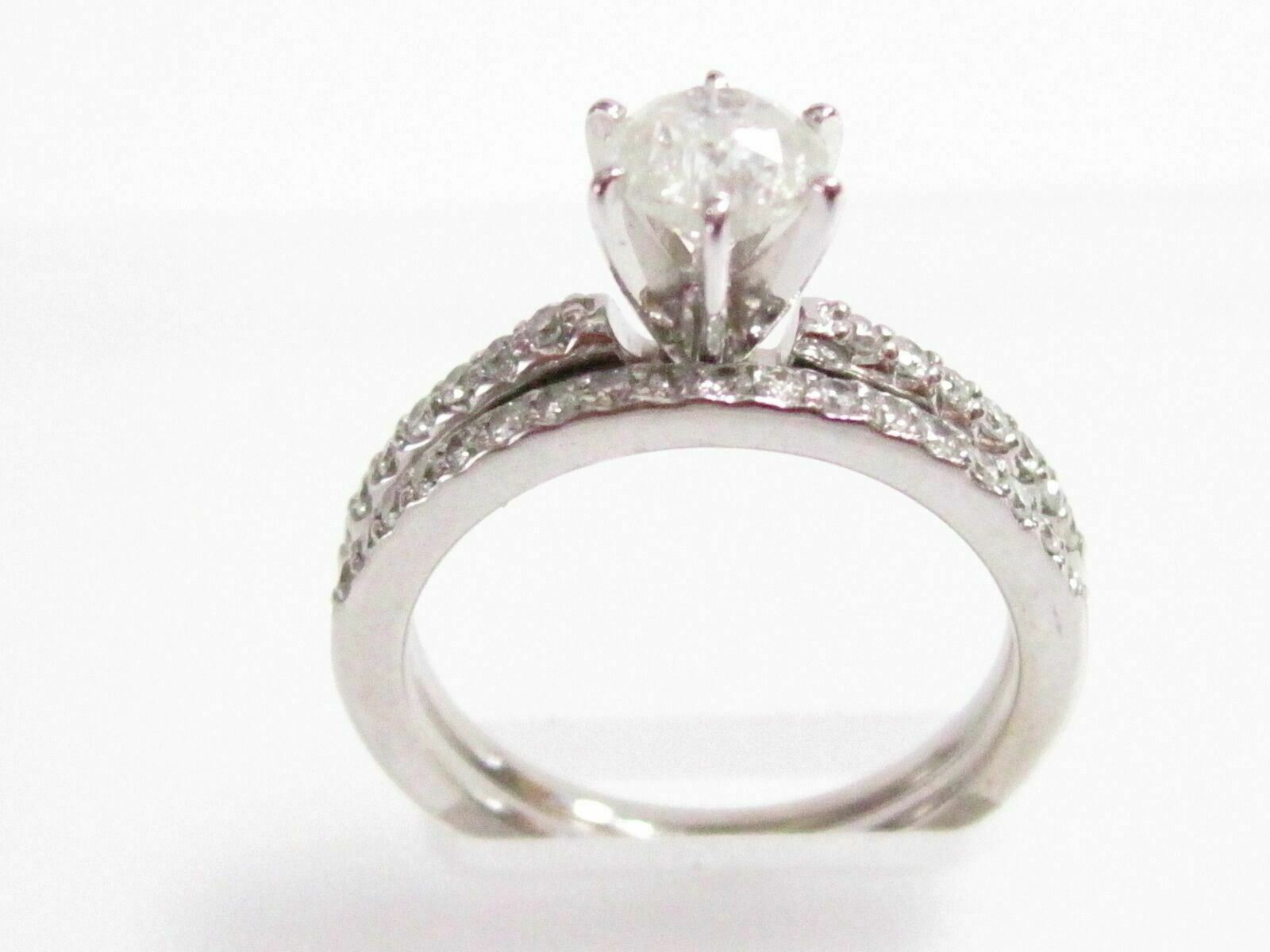 1.15 TCW Round Diamond Solitaire Wedding Ring Size 7 G I1 Set 14k White Gold