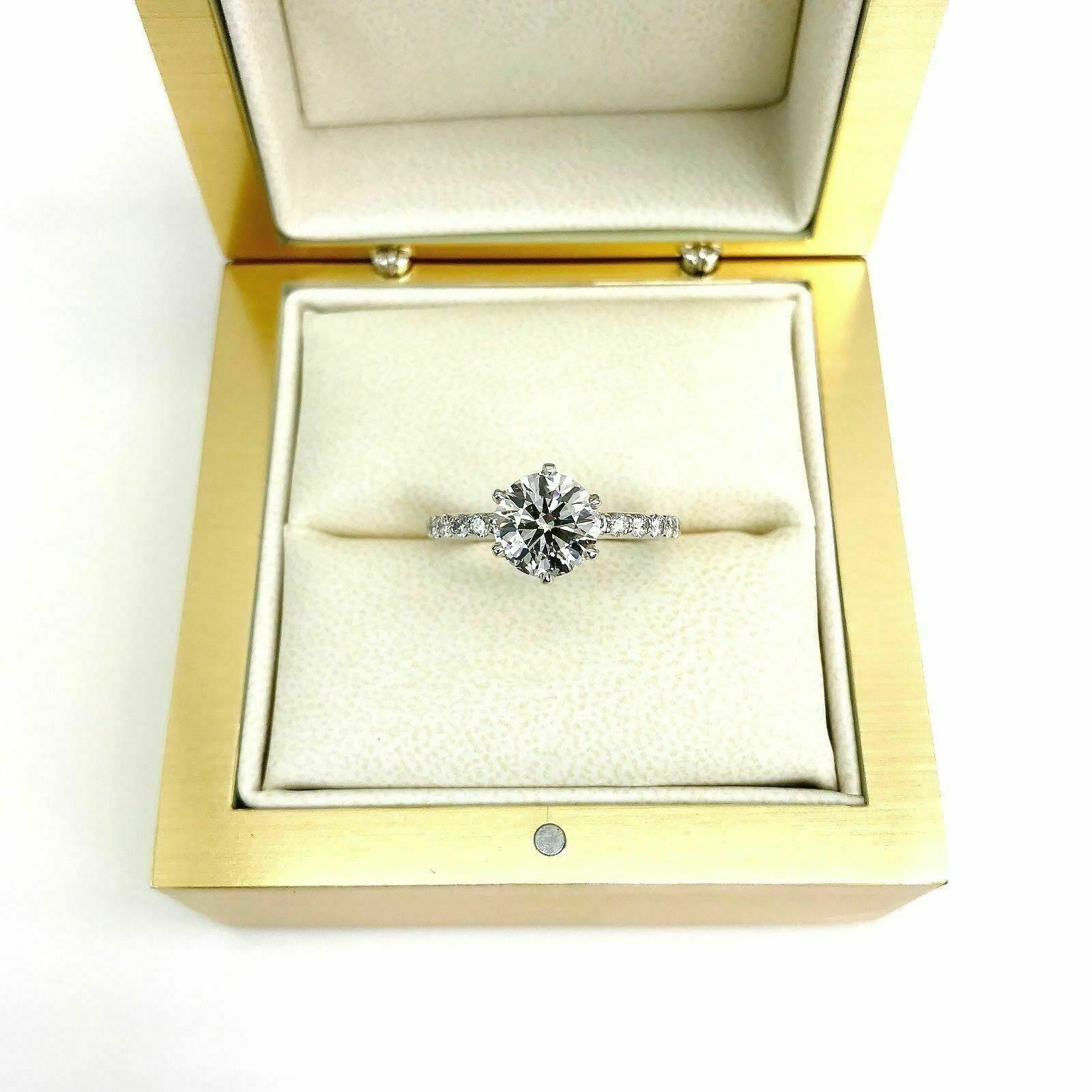 $19,600 Retail 2.06 Carats EGLUSA Round Diamond Solitaire Engagement Ring