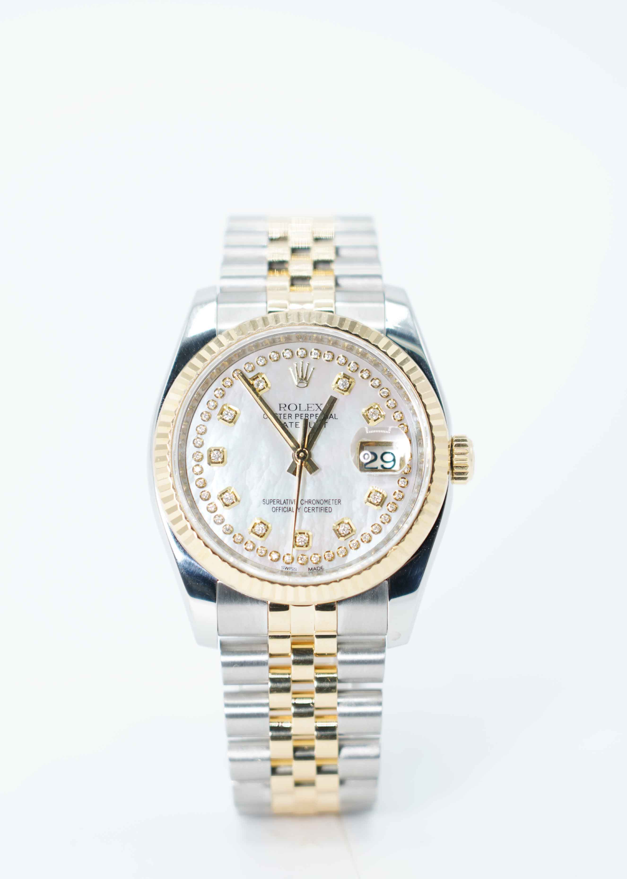 Rolex 36MM Datejust 18K yellow gold 116233 with Card