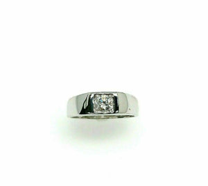 0.47 Carats Round Brilliant Cut Diamond Mens Wedding Ring Solid Platinum