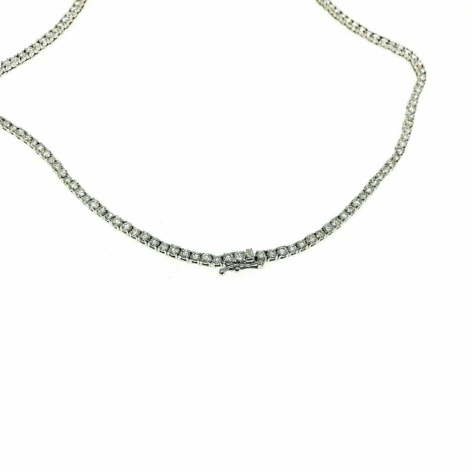 10.84 Carats t.w. Diamond 18K Gold Diamond Tennis Necklace w 1.06 Carats Center