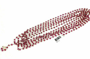 205 Carats Natural ruby Layering Necklace Strand Necklace 14K Yellow GF 112 Inch