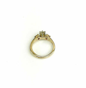 0.53 Carats 3 Stone Round Brilliant Cut Diamond Wedding Ring 14K Yellow Gold