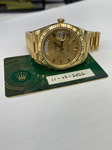Rolex Day Date 40 mm President Day Date Champagne Roman Numeral Ref: 228238
