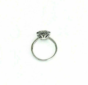 1.03 Carats Diamond Halo Wedding/ Anniversary 18K White Gold Center 2 Carat Size