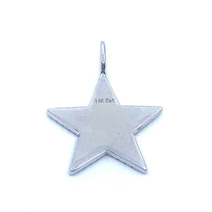 0.28 CARATS STAR SHAPED DIAMOND STAR PENDANT SET IN 14K SOLID WHITE GOLD