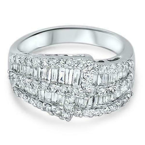 1.66 Carats t.w. Diamond Anniversary /Right Hand Ring 14K Gold 0.45 Inch Width