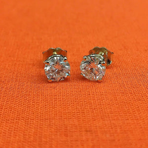1.41 Carats t.w. Diamond Stud Earrings 14K Gold Bright and Fiery Diamonds