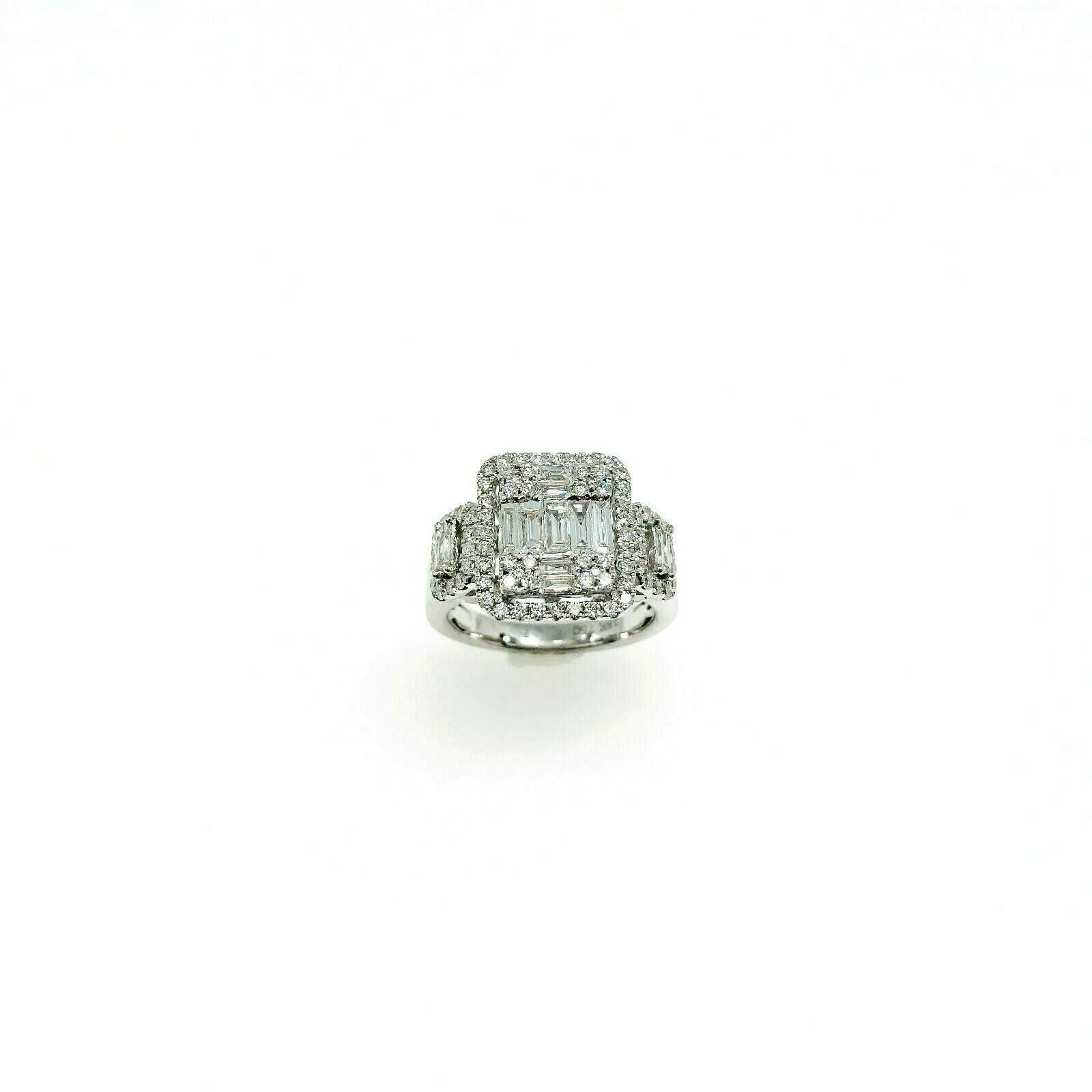 1.40 Carats Diamond Wedding Anniversary Ring Invisible Set Halo Center 18K