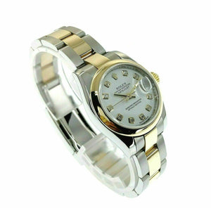 Rolex 26MM Datejust 18K Yellow Steel Watch Ref # 179163 Factory Diamond Dial
