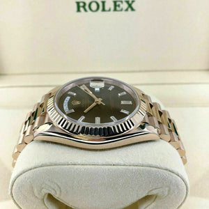 Rolex 40mm Day Date II President Watch 18K Rose Gold Factory Diamond Dial