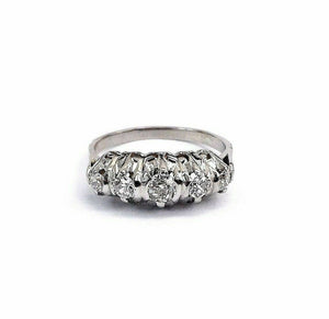 Antique Platinum 0.48 Carat t.w. Diamond Wedding/Anniversary Ring Circa 1950's