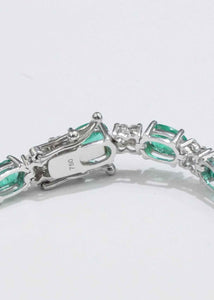 Emerald Bracelet 1.63 carat diamonds 8.45 carats Emerald 18k White gold