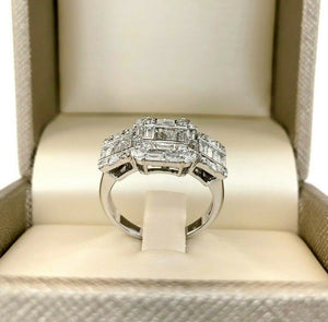1.48 Carats Diamond Invisible Set Halo Wedding/Anniversary Ring 18K Gold