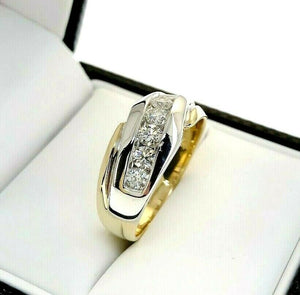 Mens 1.05 Carat t.w. Fine Jewelry Diamond Wedding Ring 14K Two Tone Gold