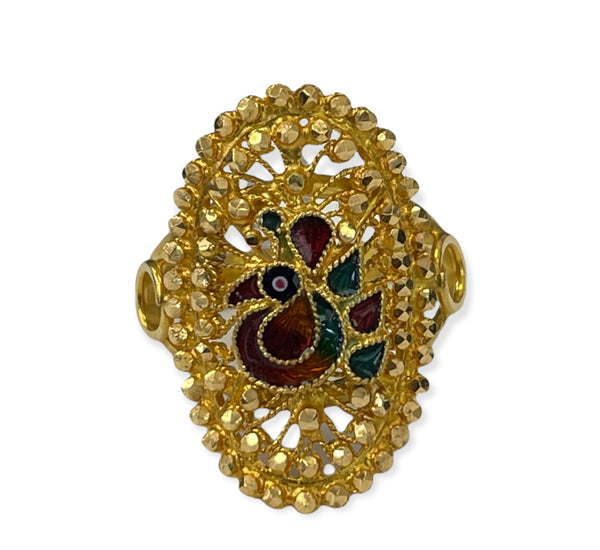 Buy Antique Meenakari Ring With Matte Gold Plating 216346 | Kanhai Jewels