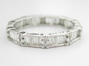 1.87 TCW Baguettes Cut Diamond Eternity Ring/Band G SI-1 Size 4.5 14k WG