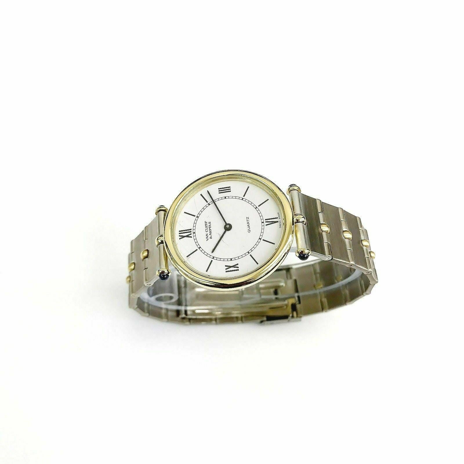 Authentic Van Cleef & Arpels Watch Solid 18 Karat 2 Tone Gold 31 MM Quartz 3OZ