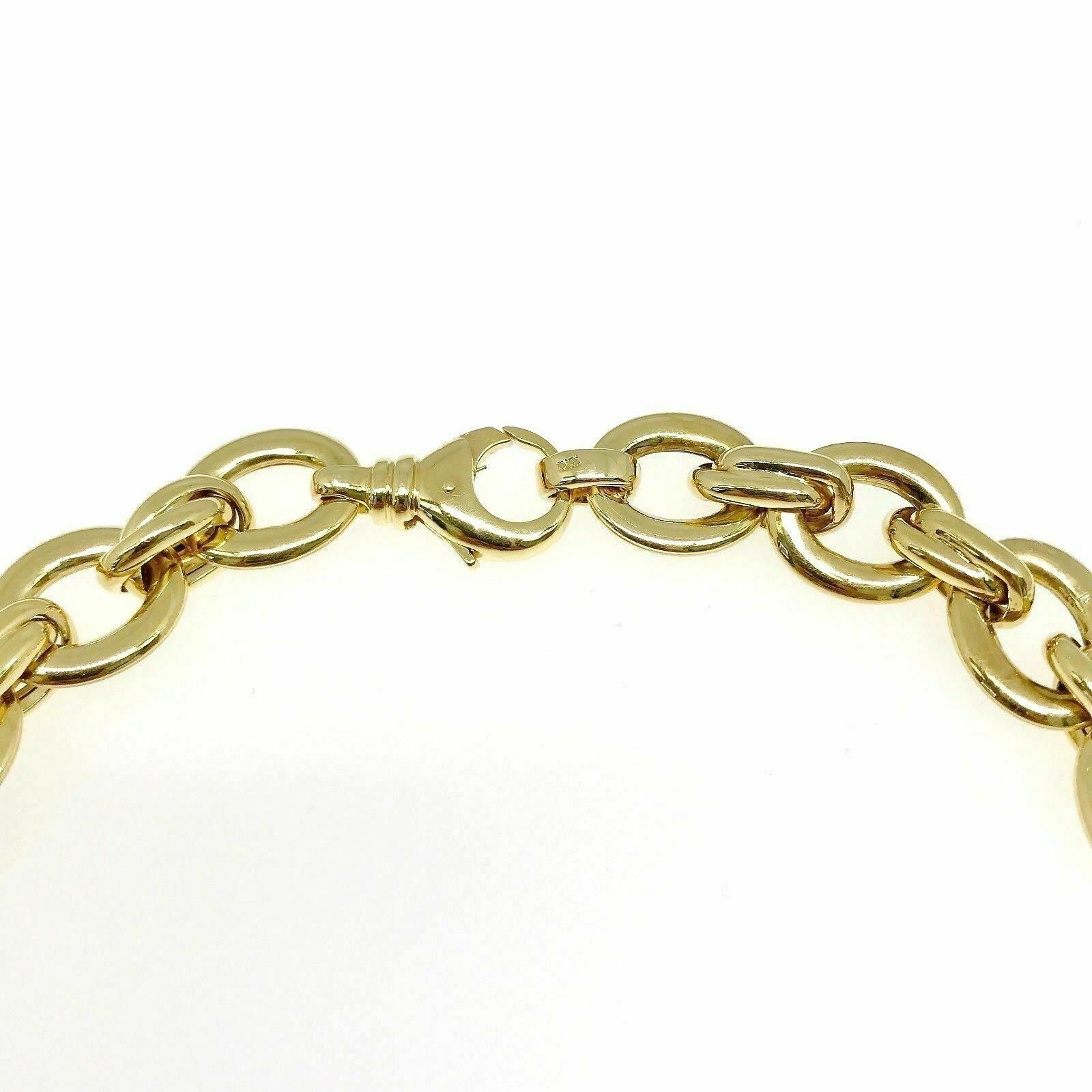 18K YELLOW DESIGNER GOLD OVAL & ROUND LINK NECKLACE