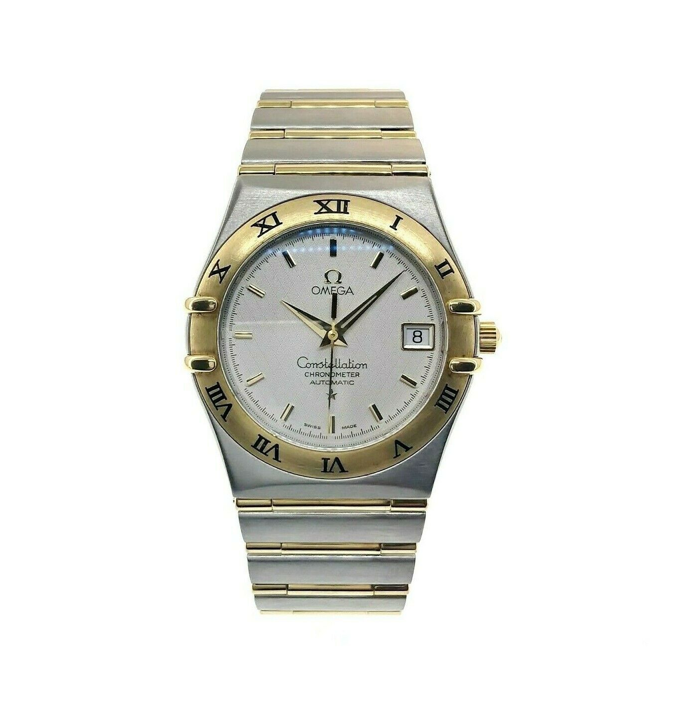 Omega Constellation Full Bar Solid 18 Karat Yellow Gold/Stainless Watch 36 MM