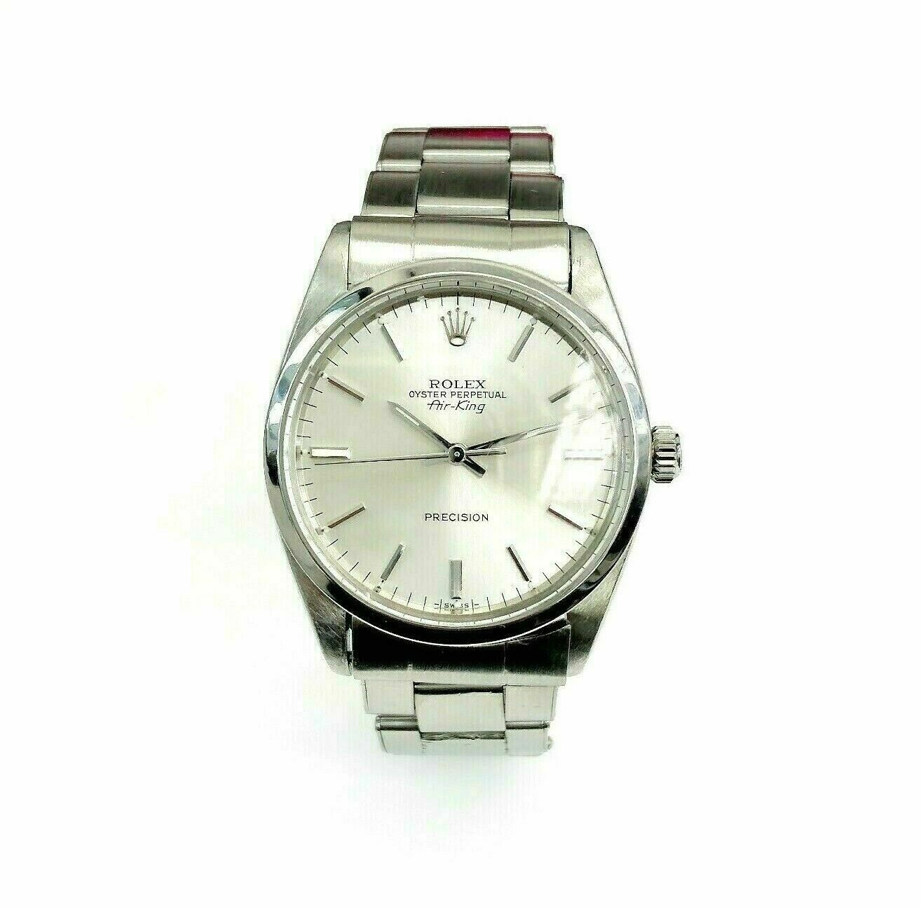 Rolex 34 MM AirKing Watch Stainless Steel Ref # 5501 Factory Dial 1960's