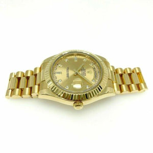 Rolex 41mm Day Date President Watch Solid 18K Gold Factory Diamond Dial 211Grams