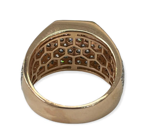 Unisex Round Brilliants Micro Pave Diamond Ring Size 10 Rose Gold