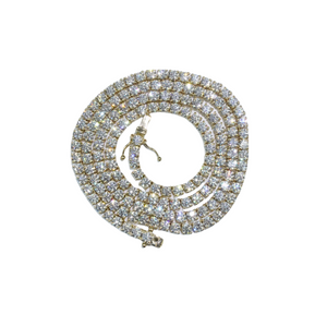 Diamond Tennis Necklace 23.47 Carats t.w. 14K Yellow Gold VS2