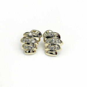 1.80 Carats Diamond French Clip Earrings 14K Yellow Gold 1.00 x 0.75 Inch
