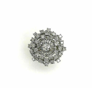 2.20 Carats t.w. Round Diamond Anniversary Cluster Ring 14K Gold 1 Inch Diameter