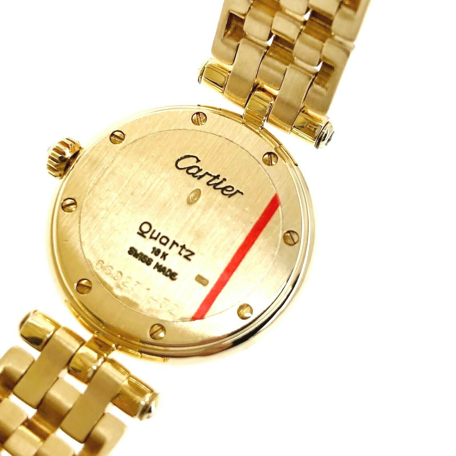 Cartier Panthere Ronde Factory Set Diamond Quartz Watch Solid 18K Yellow Gold