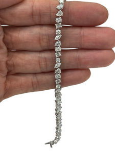 Multi Shape Eternity Diamond Bracelet White Gold 18kt