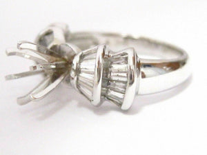 0.73 TCW 6 Prongs Semi-Mounting Round Diamond Bridal RIng 14k White Gold