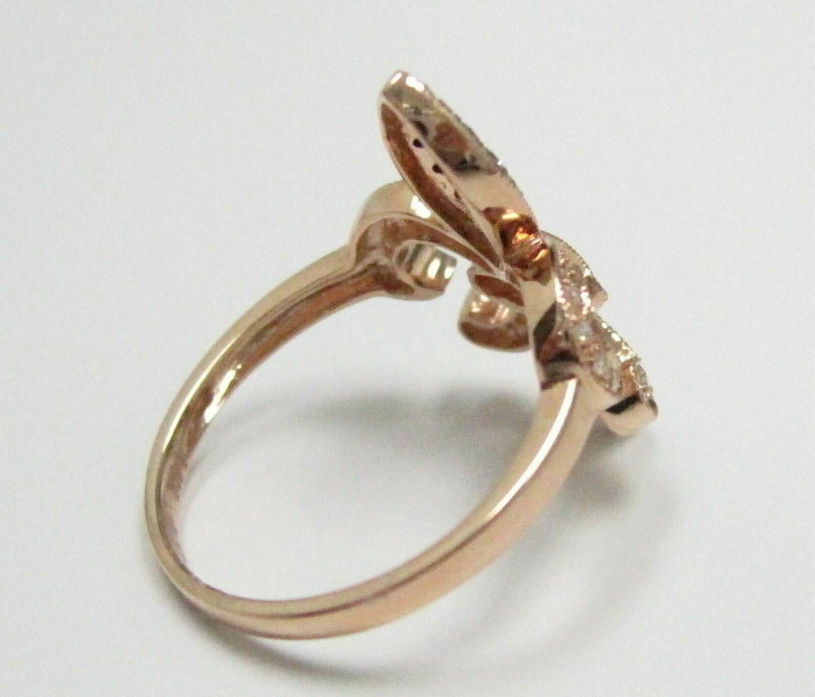 .22 TCW Fleur De Lis Round Diamond Ring Size 7 G SI1 Not Enhanced 14k Rose Gold