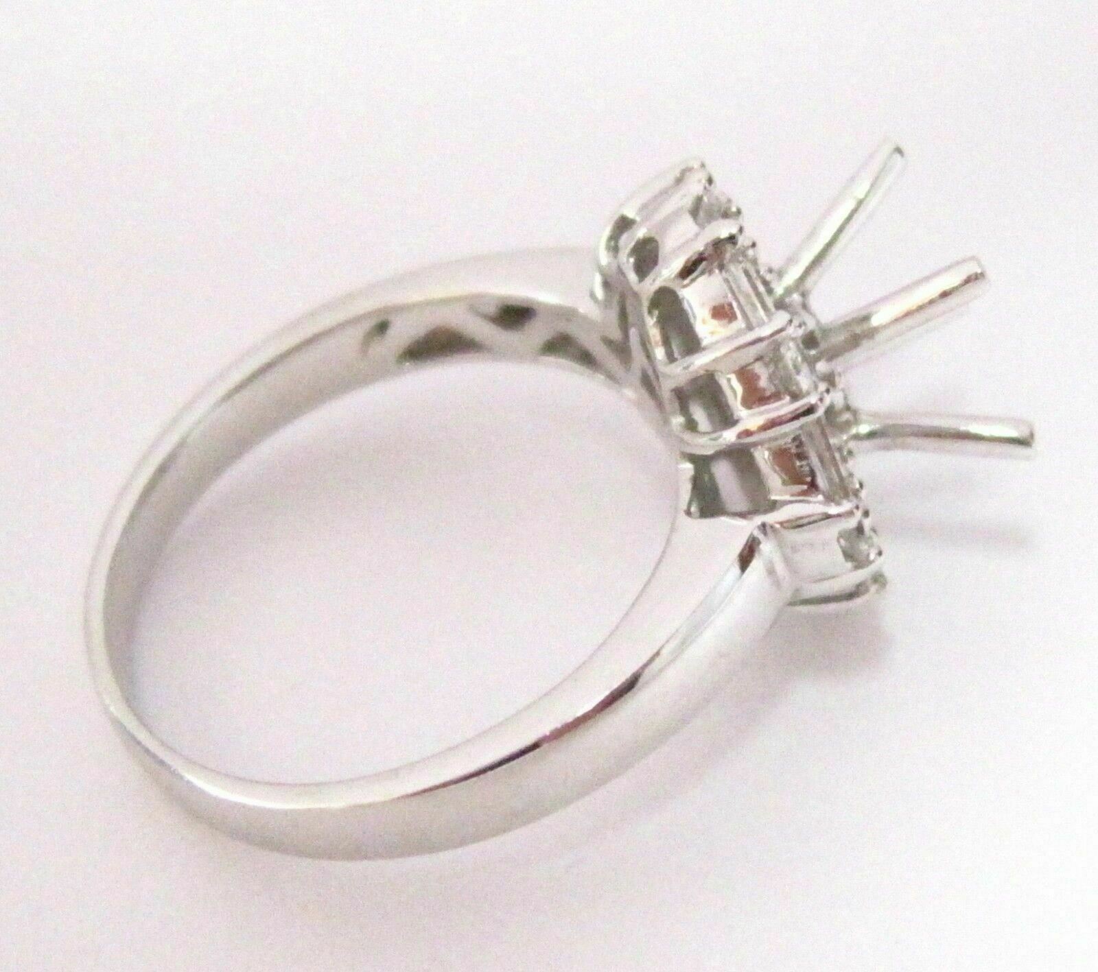 Fine 4 Prongs Semi-Mounting Round Diamond Bridal Ring 18k White Gold