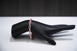 Ruby Bracelet 1.20 carat diamonds 6.75 carats 14k rose gold