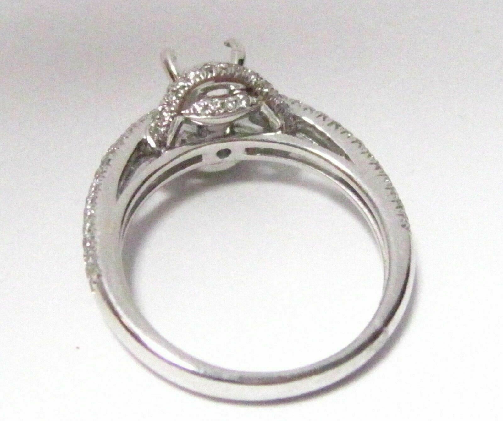Fine .71 TCW 4 Prongs Semi-Mounting Round Brilliant Diamond Ring 18kt W/G