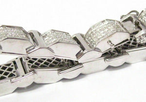 20.00Ct Men's Princess Cut Diamond Bracelet Invisible Set G-H VS2/SI1 14k W Gold