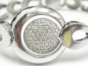 2.0 TCW Round Brilliant Cut Diamond Micro Pave Circles Bracelet 14kt White Gold