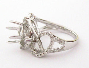 4 Prongs Hallow Semi-Mounting for Round Cut Diamond Ring Engagement 18k W/G