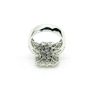 3.28 Carats Diamond Wedding Anniversary Ring Large Invisible Set Halo Center 18K
