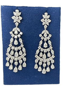 Pear, Marquise and Round Brilliants Chandelier Diamond Earrings White Gold